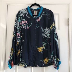 NWT Johnny Was Silk Blouse Size XL